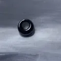 Perle d'anneau noire brillante à grand trou pour la création de pendentifs DIY - Bague Ronde Épaisse / 5 Pièces / Canon de fusil