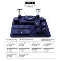 19-teiliges Schmuck-Display-Set aus blauem Samt mit Maßen und Gewichtangaben - Rahmenloses Schmuckdisplay-Set (Kombi 2) / 19-teiliges Set (45x45x16cm) / Schwarz