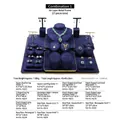 Professionelles 27-teiliges Schmuckdisplay-Set aus blauem Samt für das Schaufenster. - Metallrahmen - Kombination 1 / Schwarz