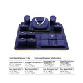 Komplettes 19-teiliges blaues Samt-Schmuckdisplay-Set mit goldenen Metallrahmen für Theken - Metallrahmen - Kombination 3 / Schwarz