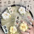 Jouet squishy de gâteau à l'osmanthus de style chinois traditionnel en sachets. - Style de Gâteau à l'Osmanthus Jaune et Blanc / Pack Solo (Pendentif)