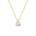 Collier avec pendentif goutte en zircon et chaîne en acier inoxydable plaqué or 18 carats. - Style Goutte d'Eau (YX36097) / Blanc