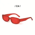 Gafas de sol retro con montura cuadrada pequeña en color rojo vibrante, modelo C4 - Estilo Rojo (3391-C4) / Rojo Arena