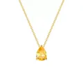 Élégant collier avec zircon jaune en goutte d'eau et chaîne en acier doré à l'or 18 carats. - Style Goutte d'Eau (YX36097) / Jaune