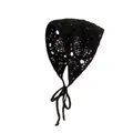 Eleganter schwarzer Häkelspitzen-Dreieckskopfschal im französischen Retro-Stil - Einheitsgröße / Einfarbig Schwarz