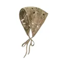 Vintage Häkel-Kopftuch mit hohlem Blumenmuster in Beigetönen für Damen und Mädchen - Einheitsgröße / Einfarbig Khaki