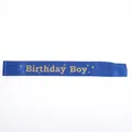 Royal blue satin party sash for boys with shimmering gold foil Birthday Boy text - Boy's Shoulder Strap (gold Star Design) / Adult