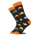 Chaussettes mi-hautes unisexe avec motifs de voitures, vélos et avions colorés - Gm0030