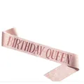 Elegant rose gold glitter birthday party sash with Birthday Queen lettering in rose gold - Birthday Queen (rose Gold) / Adult