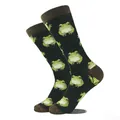 Chaussettes unisexes à mi-mollet avec motif jacquard de grenouille verte réaliste - Gm0040