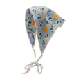 Gehäkeltes Kopftuch mit Gänseblümchen-Muster im französischen Vintage-Stil für Damen - Einheitsgröße / Rosenblau