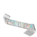 Silver glitter Birthday Girl party sash with iridescent lettering for celebrations - Birthday Girl (silver Iridescent) / Adult