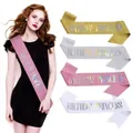 Glitter birthday princess sash set in multiple sparkling colors for birthday party - Princess Gold / Adult