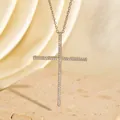 Elegante silberne Kreuz-Halskette mit Zirkoniasteinen für Damen, minimalistisch - C00130 / 18K-Gold
