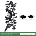 Schwarze 36-Kopf künstliche Ahornblatt Girlande, 175 cm Länge für Halloween Dekor - Schwarz 36 Köpfe (Stil D) / Schwarz