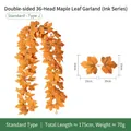 175 cm künstliche orangefarbene Ahornblattgirlande für Herbstfestdekor - 36-Kopf Ink-Serie Ahornblatt Rebe (Stil J) / Herbst Orange-Gelb