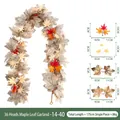 Dekorative künstliche Herbst-Ahorngirlande, 175 cm lang mit 36 Blattbüscheln - 36-Kopf Ahornblatt Rebe (Stil 14-40) - Inklusive 2 Haken / Herbst Welkes Blatt Farbe