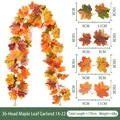 175cm künstliche Herbst-Ahornblatt-Girlande für Erntedank- und Halloween-Dekoration - 36-Kopf Ahornblatt-Stil (Stil 14-22) / Herbst Mehrfarbig
