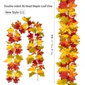 175cm künstliche Ahornblatt-Girlande für herbstliche Ernte- und Halloween-Dekoration - 36-Kopf Doppelseitig (Stil New-111) / Regenbogenfarben