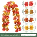 Künstliche Herbst Ahornblatt Girlande 175cm für Halloween und Erntefest Dekoration - Herbstserie (Stil 14-18) / 36 Köpfe/Packung / bunt