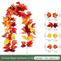 175 cm künstliche Ahornblatt-Ranke für Herbst-Erntefest und Halloween-Dekoration - 36-Kopf Ahornblatt-Girlande (Stil 14-30) / Natürlicher Herbstverlauf