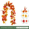 Künstliche Ahornblatt-Girlande Herbst mit 36 Blättern, 175 cm lang für Ernte-Deko - 36-Kopf Ahornblatt-Girlande (Stil 14-42) / Herbst Orange-Gelb