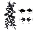 Schwarze künstliche Ahornblatt Girlande 175cm für gotische Halloween Dekoration - 36-Kopf Doppelblatt Ahornranke (Stil E) / Schwarz