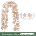 175cm Künstliche Ahornblattgirlande für den Herbst mit 36 Blättern zur Innendekoration - 36 Köpfe Doppelblatt Ahorn Stil (Stil 14-4) / Orangerot