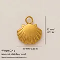 Ciondolo a forma di conchiglia dorata in acciaio inossidabile, placcato oro 18k - Ciondolo Capasanta N. 3 / 1 Pezzo