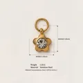 Pendente a fiore in acciaio inossidabile placcato oro 18K con strass centrale - Ciondolo Pentagramma con Pietra Preziosa (N. 7)