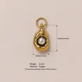 Ciondolo organico placcato oro 18K con perla e indicazione dimensioni - Ciondolo Lingotto di Perla (N. 62)