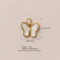 Elegante ciondolo a farfalla in acciaio inossidabile placcato oro 18K con perla - Ciondolo a Farfalla in Conchiglia Bianca (#82) / 1 Pezzo