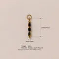 Ciondolo minimalista in acciaio inossidabile e smalto nero per gioielli DIY, lungo 25 mm - Ciondolo a Gemma Nera (#92) / 1 Pezzo