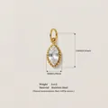 Elegante ciondolo marquise in acciaio inossidabile placcato oro 18K con pietra chiara - Ciondolo Solo No. 94 Strass Marquise (Senza Catena) / 1 Pezzo
