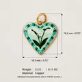 Delicate heart-shaped pastoral tulip pendant in copper material for DIY jewelry accessory - Lily of the Valley Heart Pendant (3 Lily of the Valley Pendants) / 18.2x18.3mm
