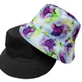 Vista dettagliata di due cappelli a secchiello: uno nero e uno con motivi tie-dye vivaci. - M (56-58cm) / Stile Tie-Dye Schizzi Acquerello (5#)