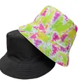 Dettaglio del cappello a secchiello tie-dye colorato e nero per protezione solare - M (56-58cm) / Stile Tie-Dye Artistico Vibrante (9#)