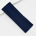 Close-up of navy blue 7cm wide high elastic sports headband with soft knit texture - Navy Blue