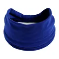 Vielseitiges dunkelblaues elastisches Yoga-Stirnband mit einer weichen Stoffstruktur - Saphirblau