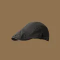 Vintage σκούρο γκρι πλυμένο βαμβακερό καπέλο με ρυθμιζόμενη αγκράφα για άνδρες - Ένα Μέγεθος Ρυθμιζόμενο / Γκρι