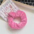 Chouchou en peluche rose doux pour filles avec un accessoire de cheveux flou mignon - Rouge pastèque
