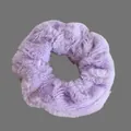 Chouchou élégant en fausse fourrure violette, accessoire de cheveux doux automne-hiver - Violet