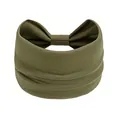 Komfortables breites olivgrünes elastisches geknotetes Stirnband für Yoga und Sport. - Armeegrün