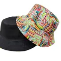 Cappello da pescatore reversibile vintage con lato nero e stampa ananas tropicale - M (56-58cm) / Stile Ananas Vacanze Vintage (35#)