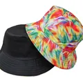 Cappello da pescatore reversibile nero classico e stampa tie-dye vivace per proteggere dal sole - M (56-58cm) / Stile Vintage Tie-Dye Colorato (39#)