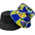 Cappello a secchiello reversibile con stampa tie-dye astratta e nero classico - M (56-58cm) / Stile Olio Tie-Dye Astratto (41#)