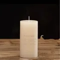 Elegant large ivory white cylindrical pillar candle for wedding and hotel decoration - Cylinder / 7.5x15cm / Ivory