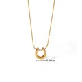 Minimalist 18k gold plated titanium steel necklace with a 14mm horseshoe U-pendant - U-Shaped Necklace / U-Shaped Necklace