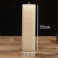 Large ivory white pillar candle 25x7.5cm for wedding and home decor - Cylinder / 7.5x25cm / Ivory