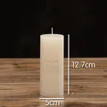 Κυλινδρικό κερί σε χρώμα ελεφαντόδοντου 5cm x 12.7cm για γάμους και εκδηλώσεις - Κύλινδρος / 5x12.7cm / Ιβουάρ